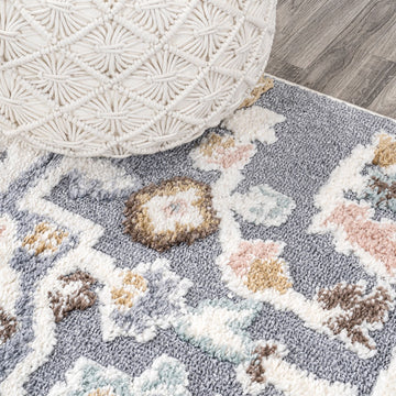 Aziza Persian Medallion High-low Area Rug
